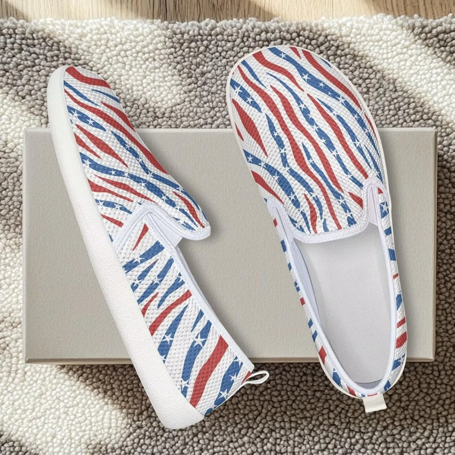 Jeiento Animal Print Casual Shoes for Women Anti-Skid Slip-On Loafers Breathable Walking Shoes