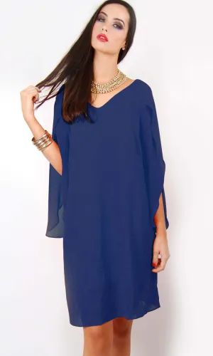 JS0717-2NC Embroidered Hem Chiffon Dress (Pack)