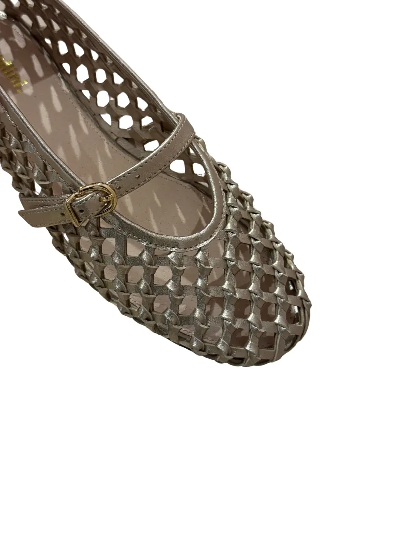 MOLLINI - Bilendi Woven Leather Shoe PLATINUM