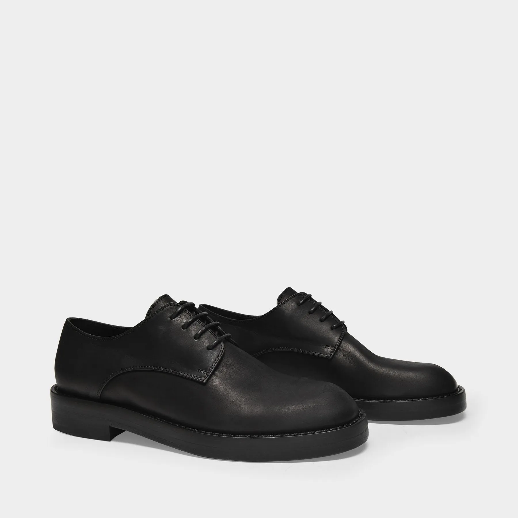 Olivier Derbies in Black Leather