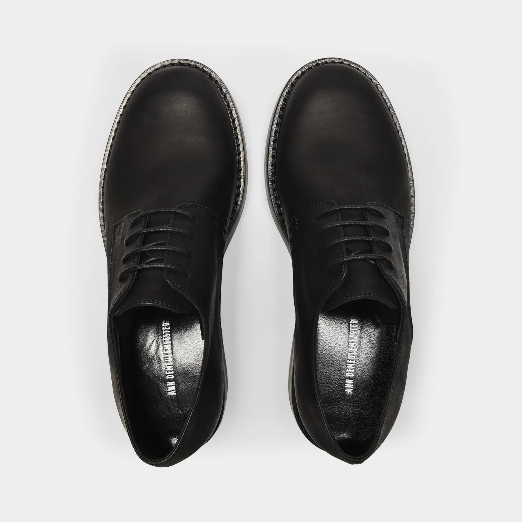 Olivier Derbies in Black Leather