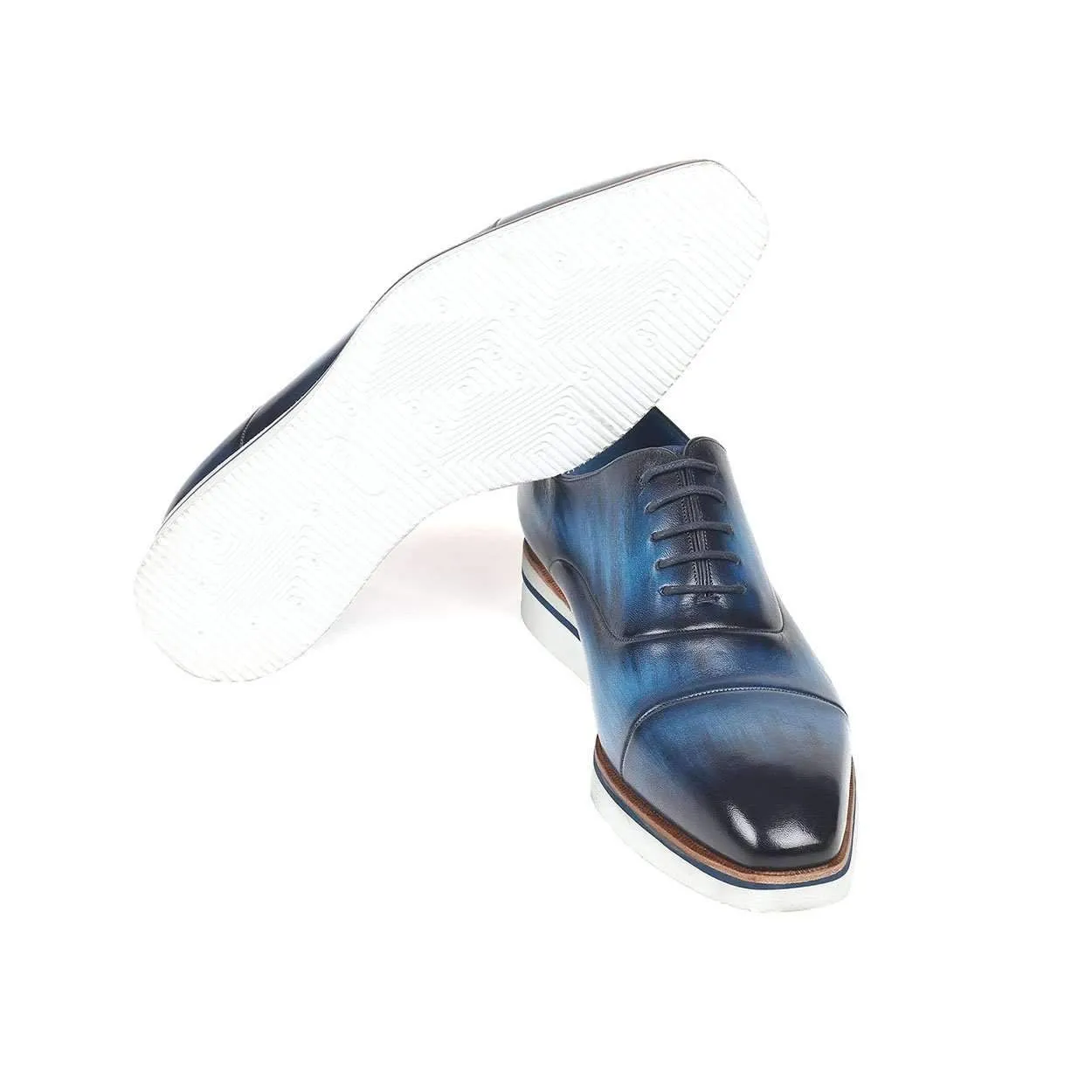 Paul Parkman Men's Blue Calf-Skin Leather Oxfords 185-BLU-LTH (PM6120)