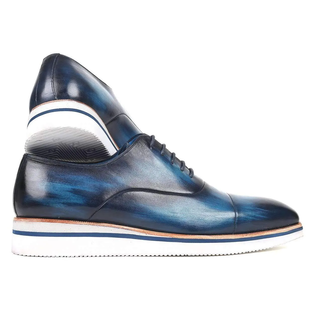Paul Parkman Men's Blue Calf-Skin Leather Oxfords 185-BLU-LTH (PM6120)