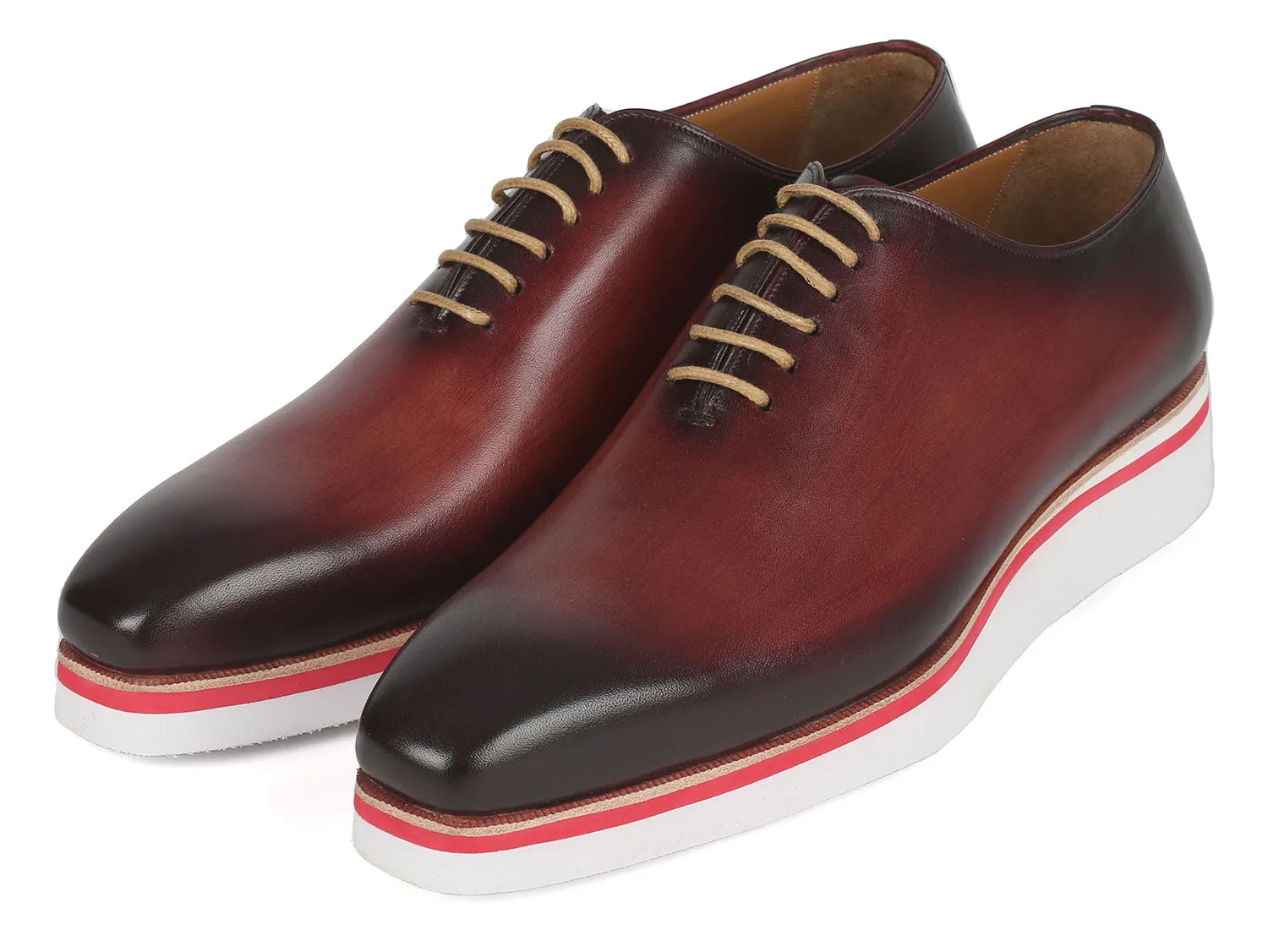 Paul Parkman Men's Smart Casual Wholecut Oxfords Bordeaux