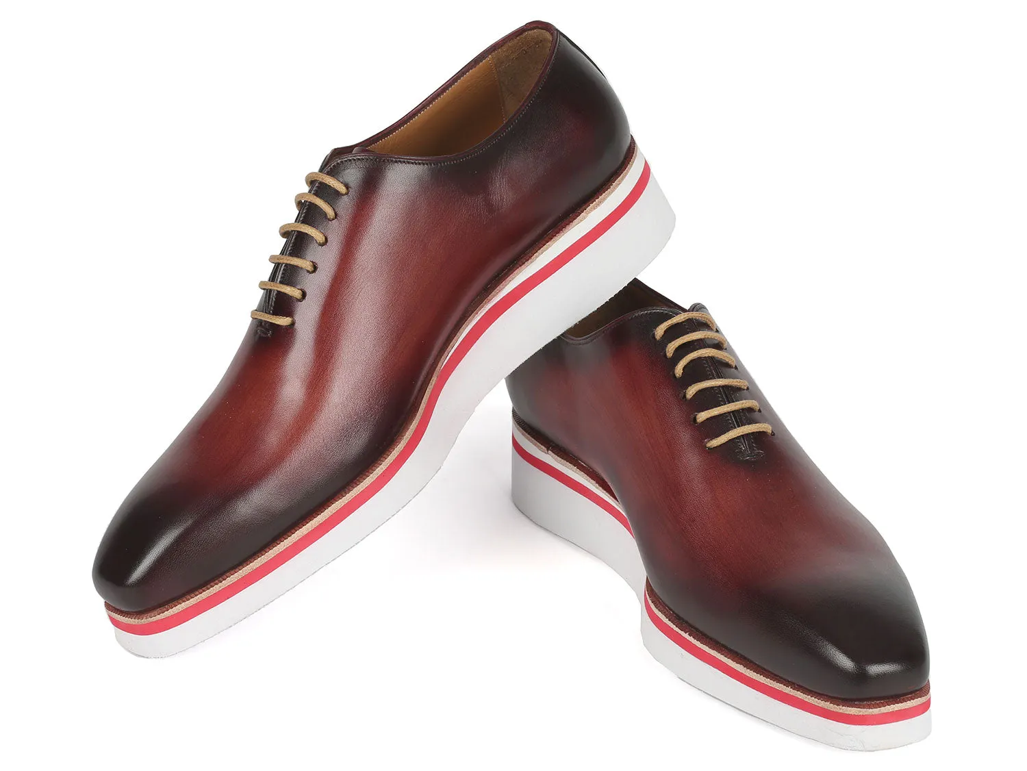 Paul Parkman Men's Smart Casual Wholecut Oxfords Bordeaux