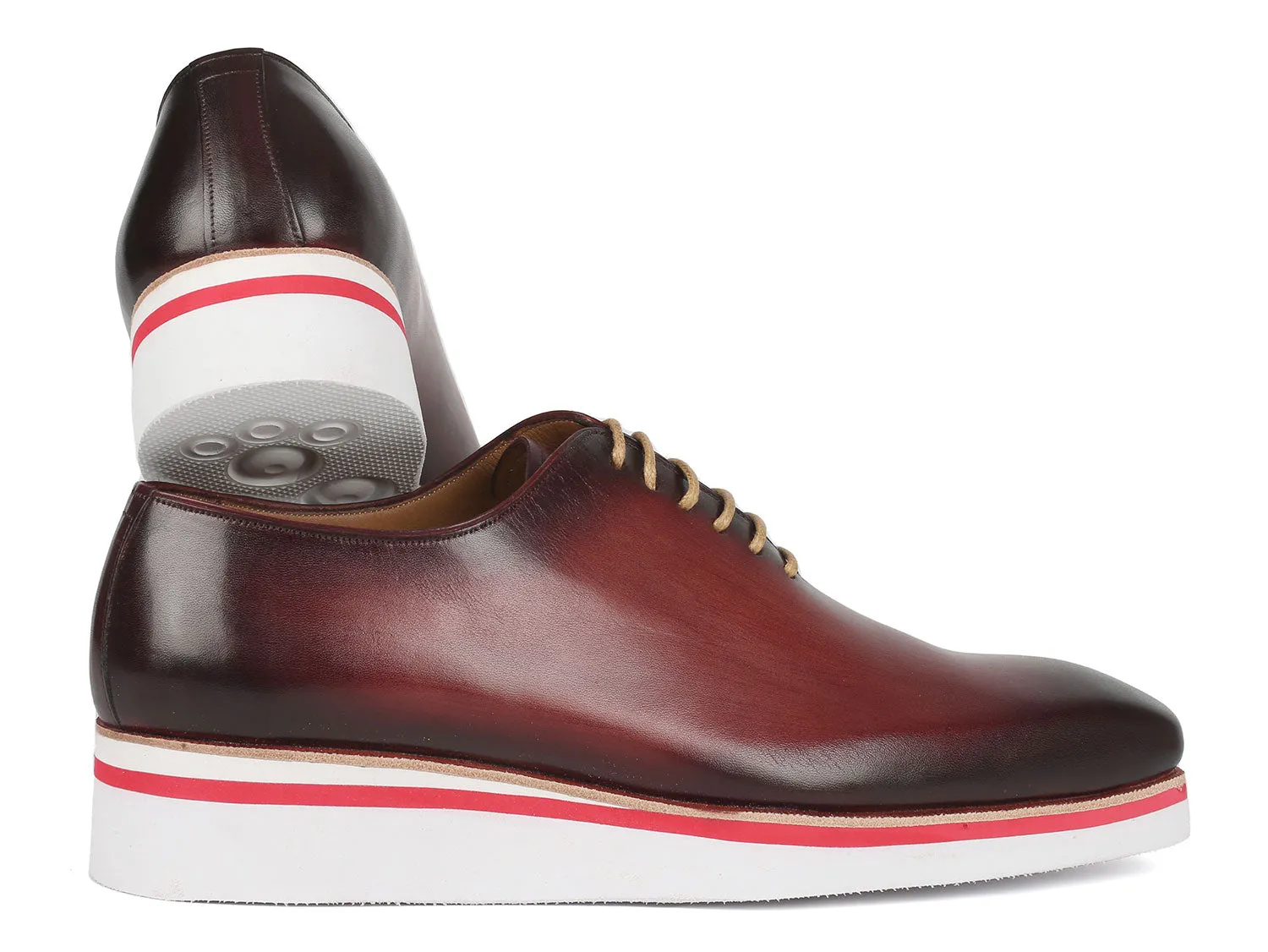 Paul Parkman Men's Smart Casual Wholecut Oxfords Bordeaux
