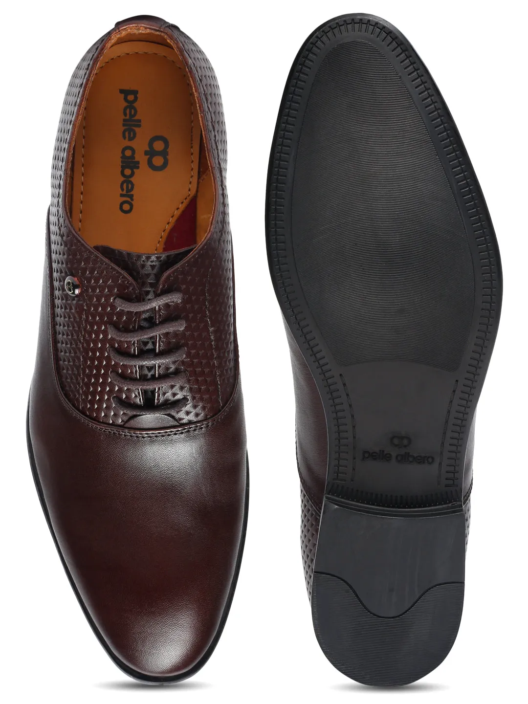 Pelle Albero Brown Derbies for Men