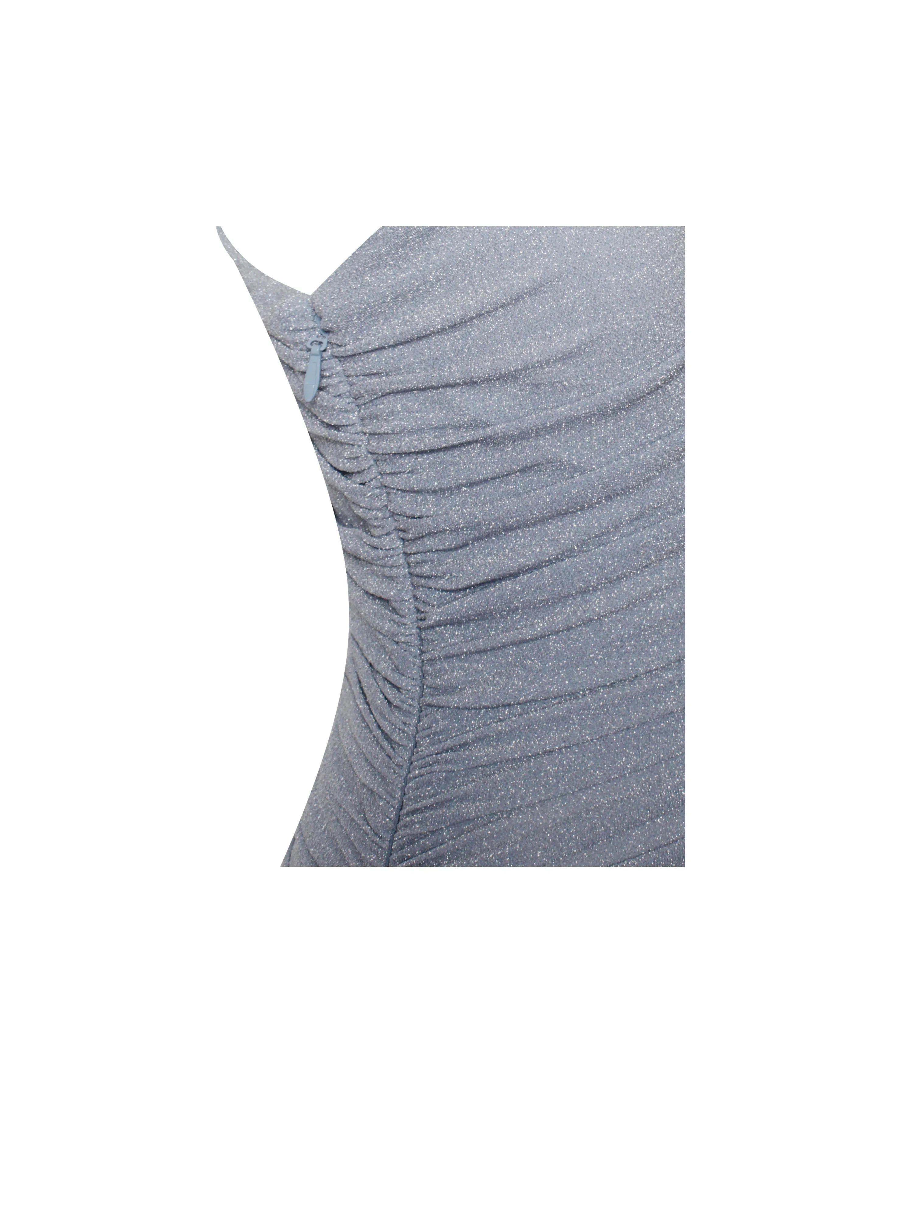 Peyton Light Blue One Graceful Sleeve Ruched Pencil Dress