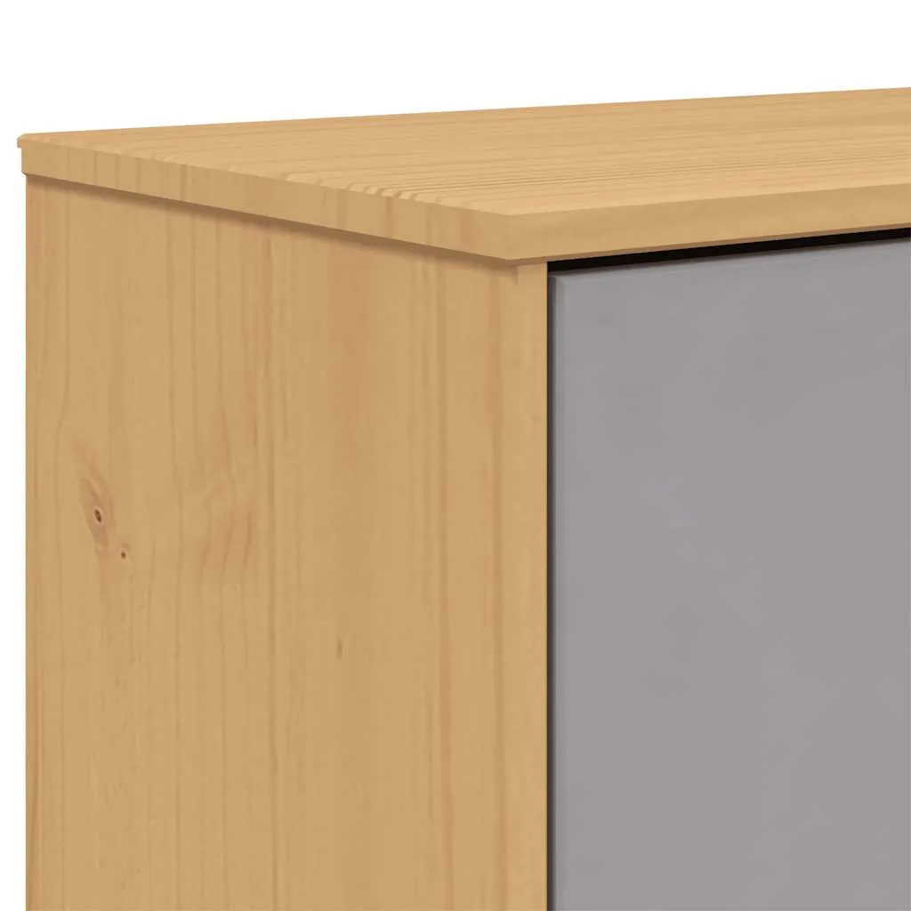 Shoe Cabinet OLDEN Grey and Brown 55x35x120cm Solid Wood Pine