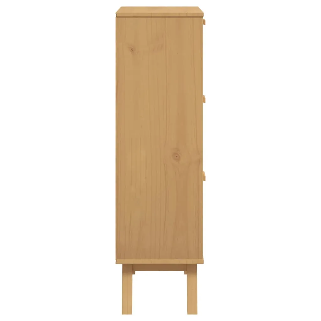 Shoe Cabinet OLDEN Grey and Brown 55x35x120cm Solid Wood Pine