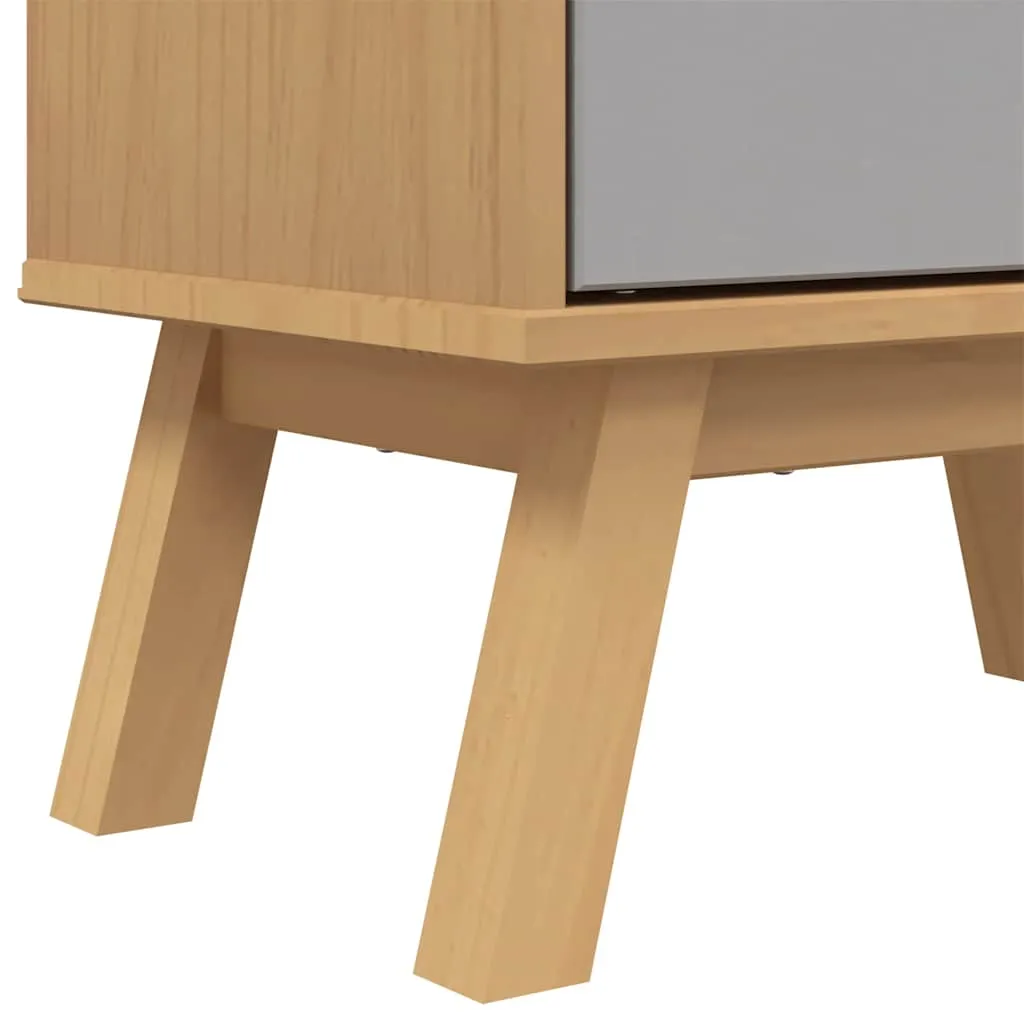 Shoe Cabinet OLDEN Grey and Brown 55x35x120cm Solid Wood Pine