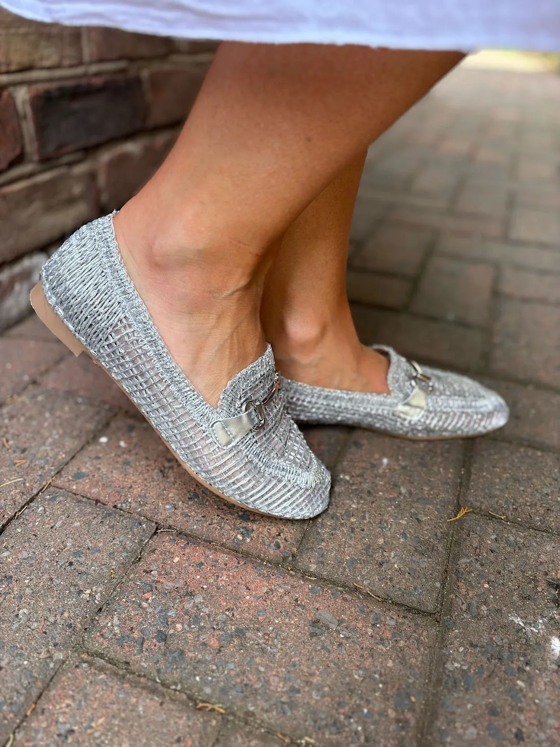 Silver Chain Weave Loafer