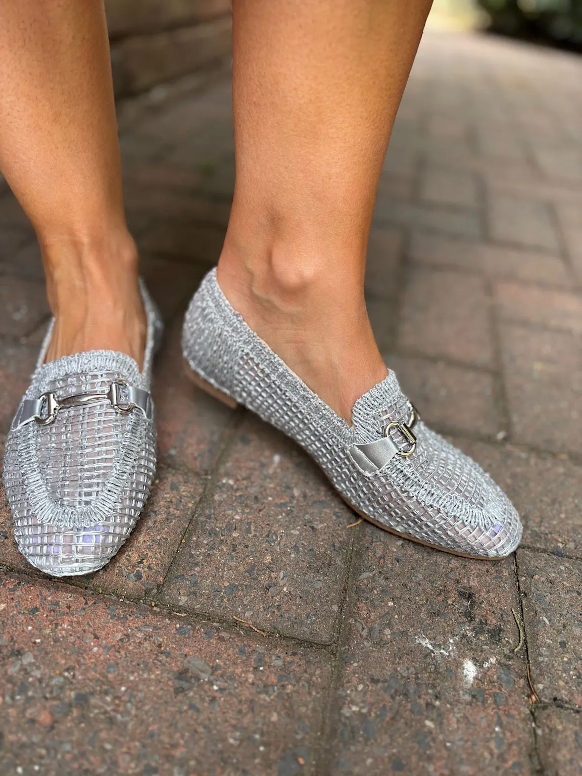 Silver Chain Weave Loafer