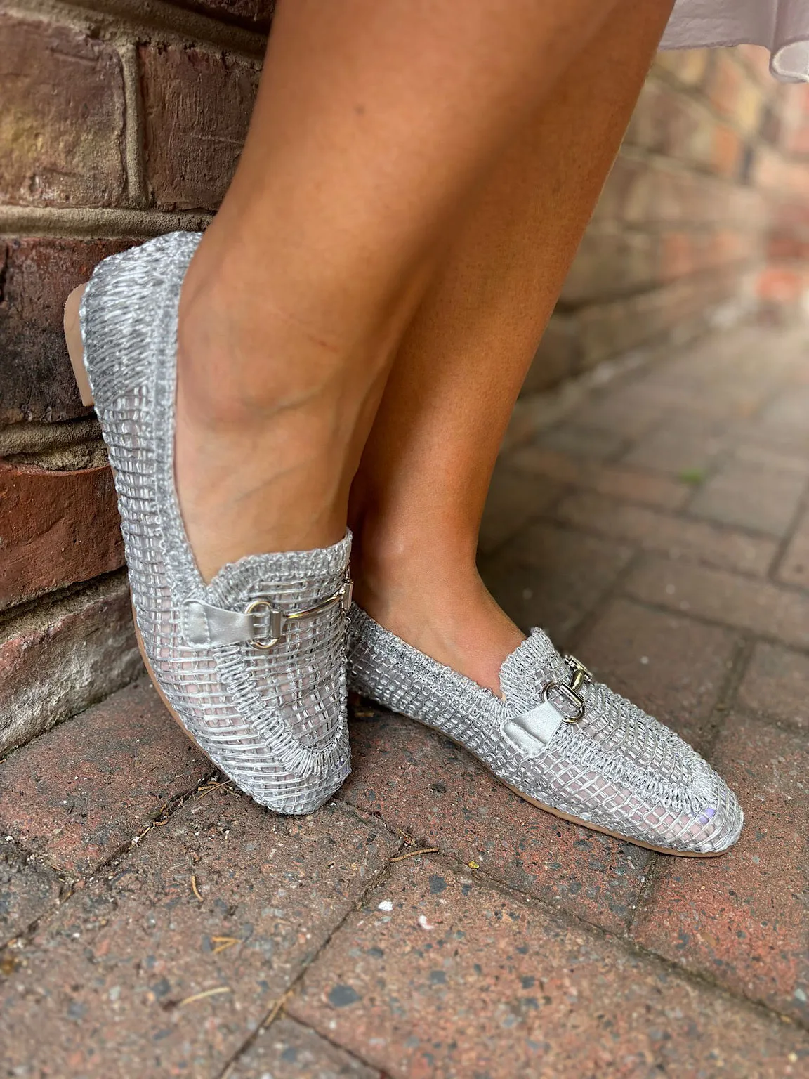 Silver Chain Weave Loafer