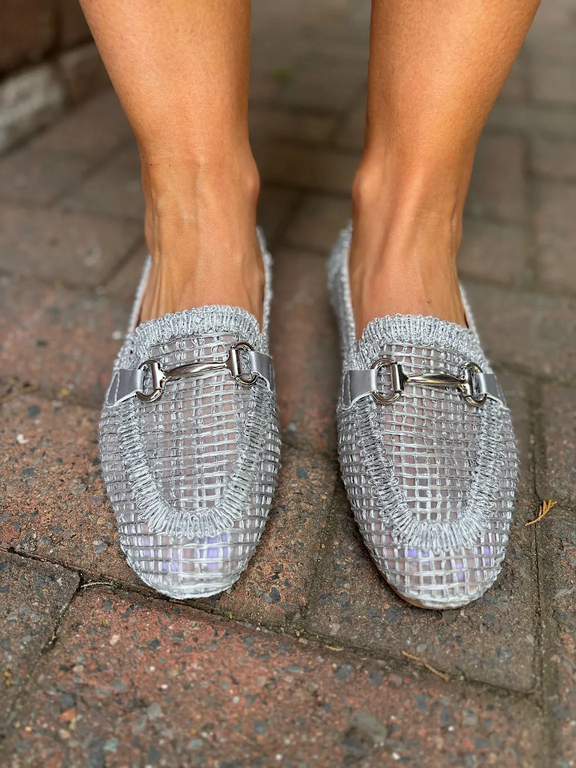 Silver Chain Weave Loafer