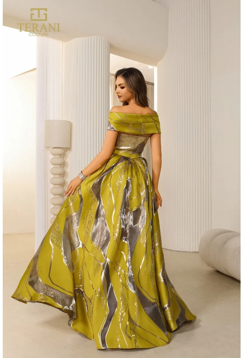 Terani 251E4208 Off the Shoulder Evening Dress