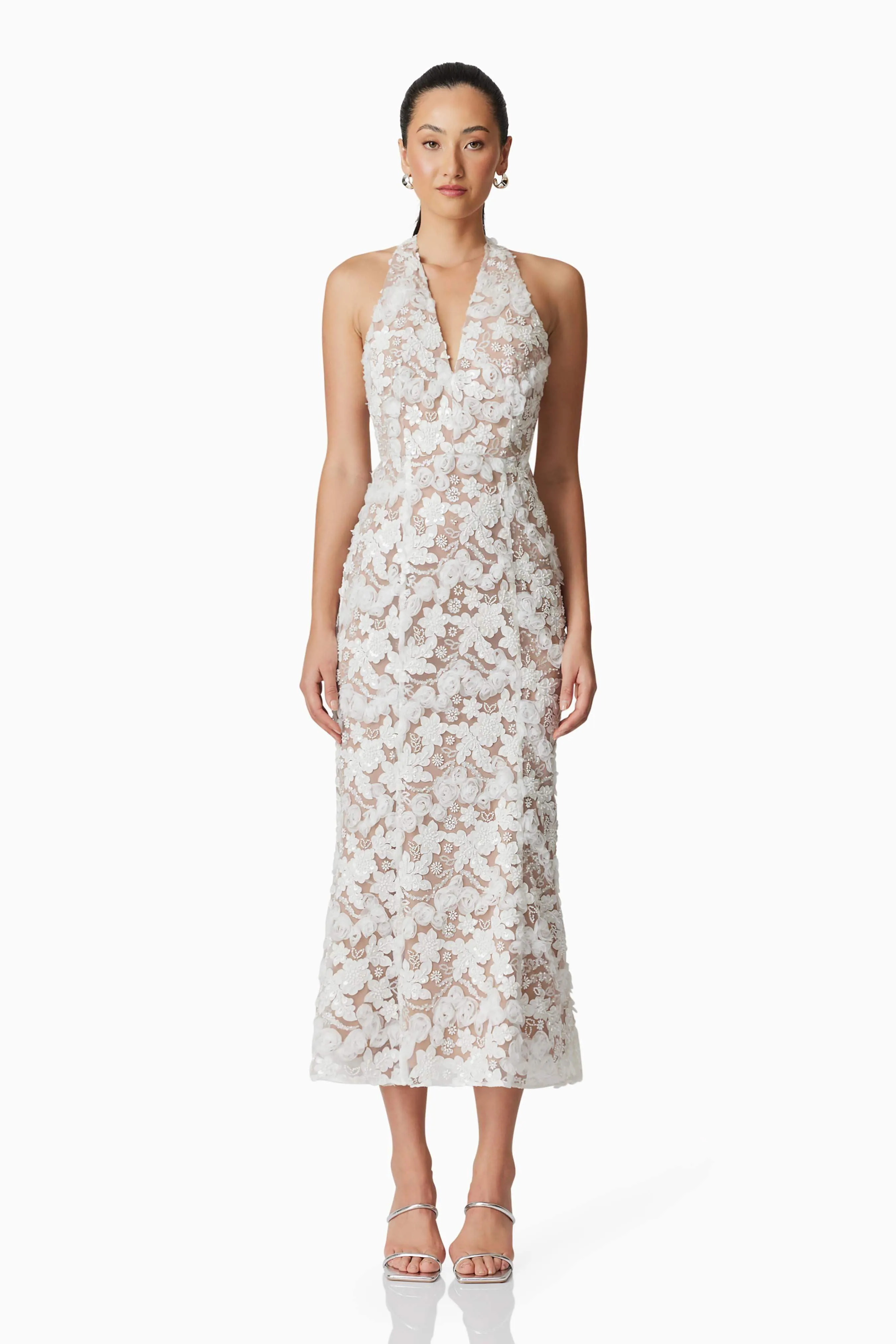 Vonni Halter Maxi Dress in White