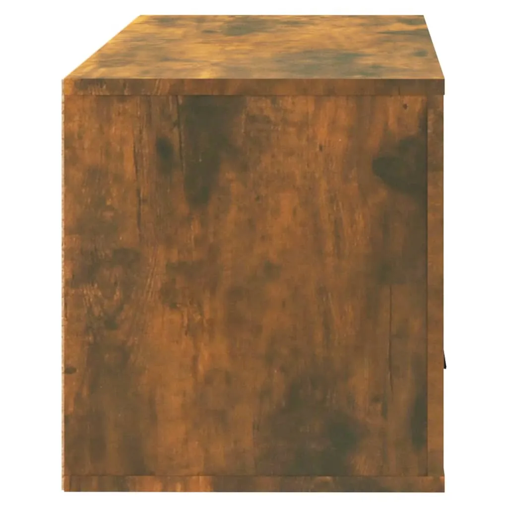 Wall-mounted Shoe Cabinet Smoked Oak 70x35x38 cm Solid Wood Pine