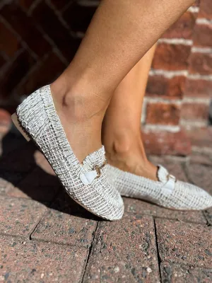 White Chain Weave Loafer