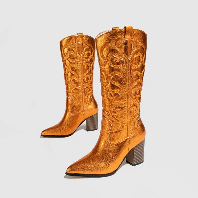 Windflower Chunky Cowboy Boots