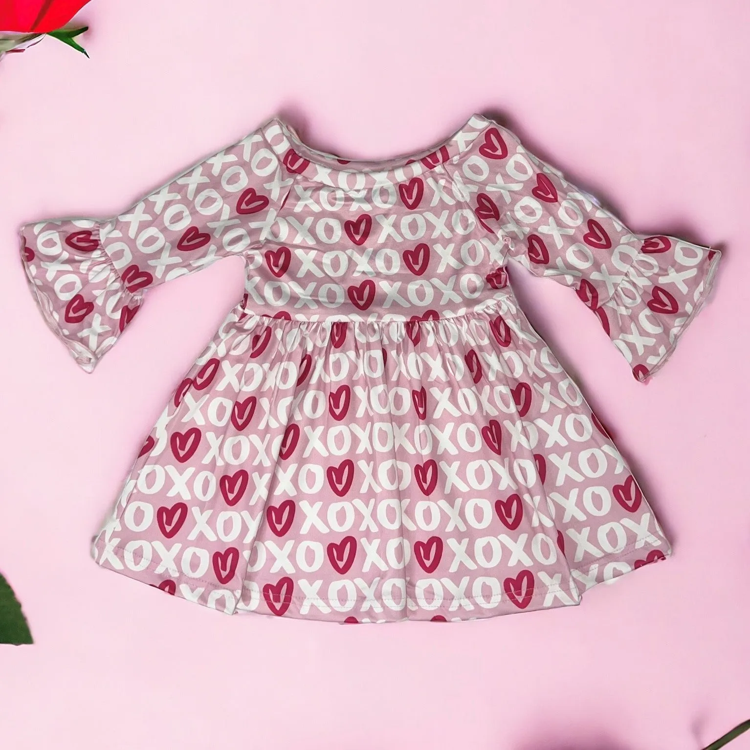 XOXO Bell Sleeve Dress (0-18M)